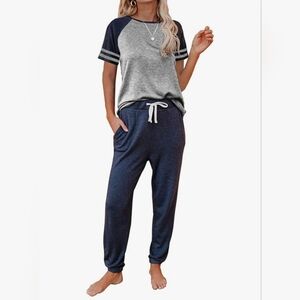Casual Gray and Navy Lounge Set